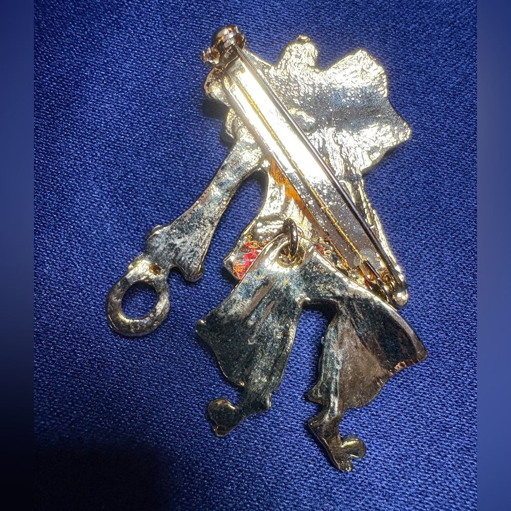 Brooch Bright Clown Articulated with Moveable Legs Colorful Rhinestone Enamel - Picture 3 of 6